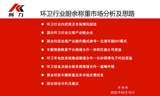 环卫行业厨余称重市场分析及思路调研报告